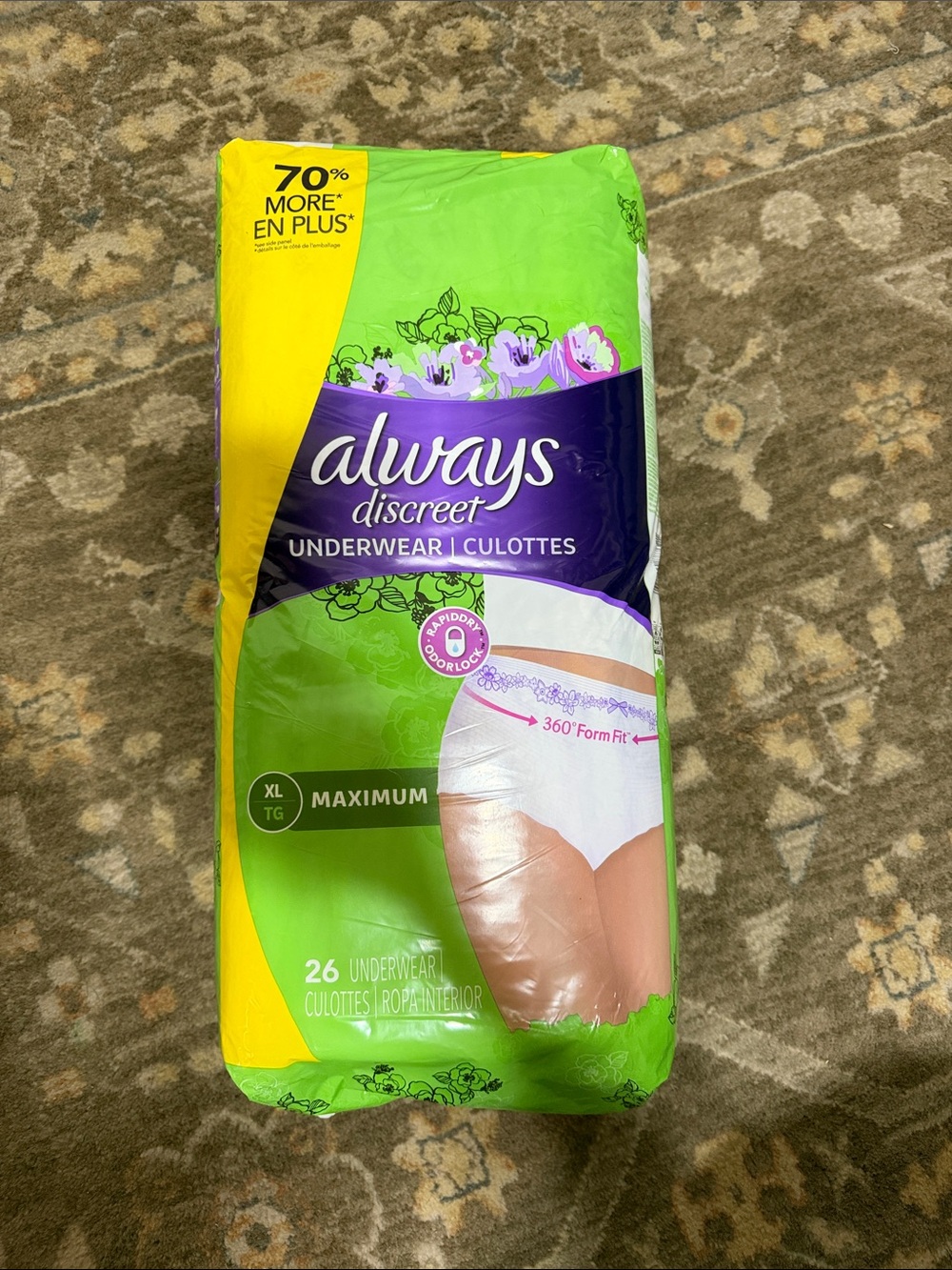 Always Discreet Underwear 26 Pack – new never opened